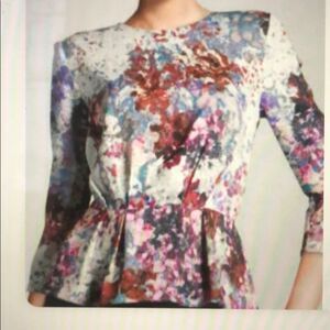 H&M floral peplum top size 4